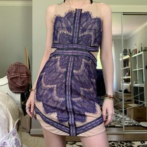 Gorgeous violet lace cocktail dress